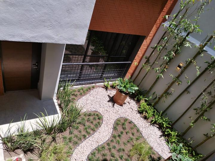 Jardín interior visto desde arriba